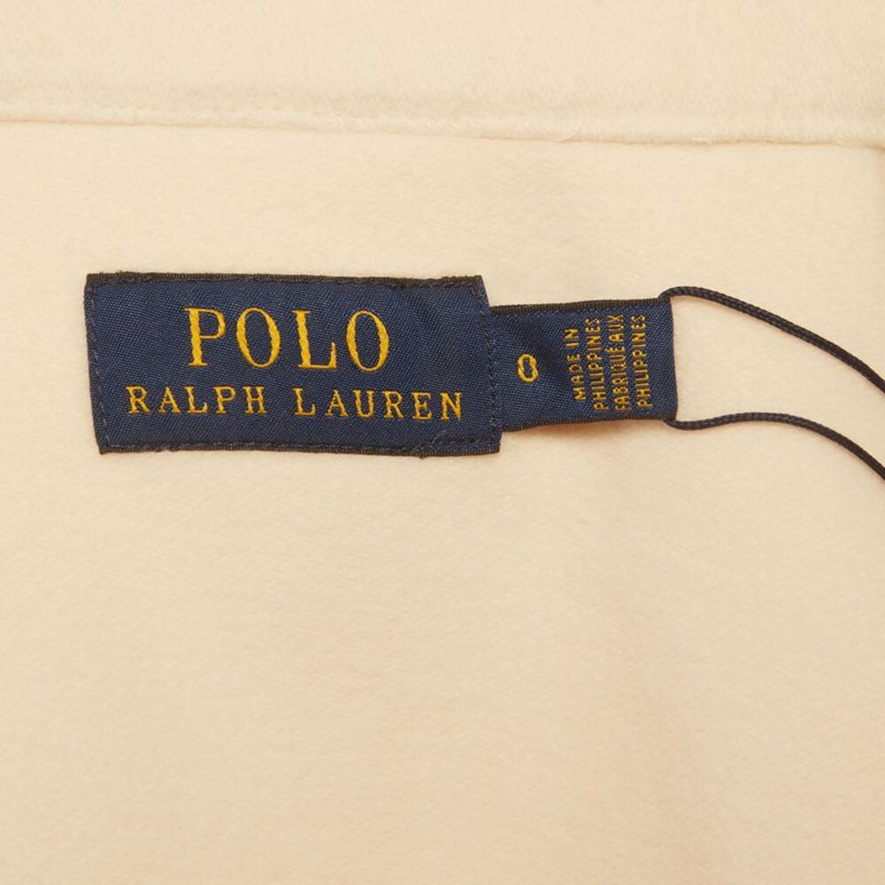 Polo Ralph Lauren Beige Flannel Belted Shirt Jacket Xs - Picture 4 of 5